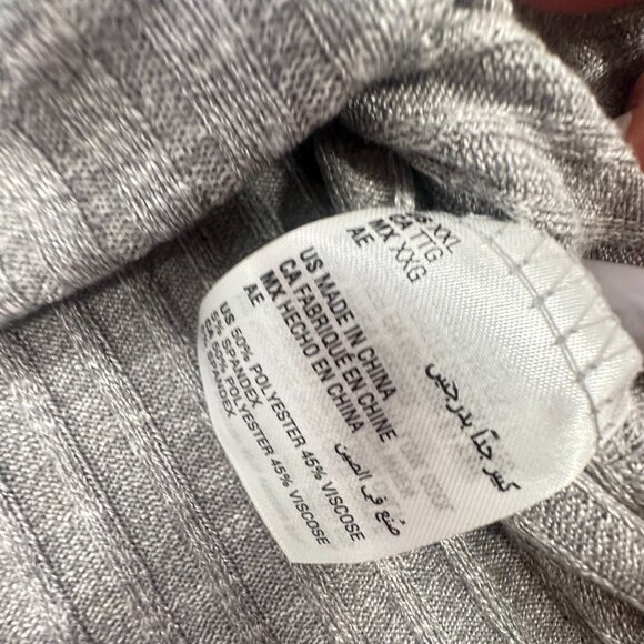 NEW! AND NOW THIS Mens Long Length Short Sleeve Shirt XXL Heather Grey Soft - Picture 6 of 10